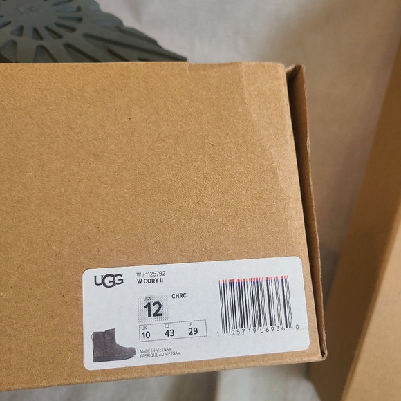 UGG Women's Cory II Genuine shearling Lined Boots in Charcoal Grey Sz 12 - Picture 11 of 11